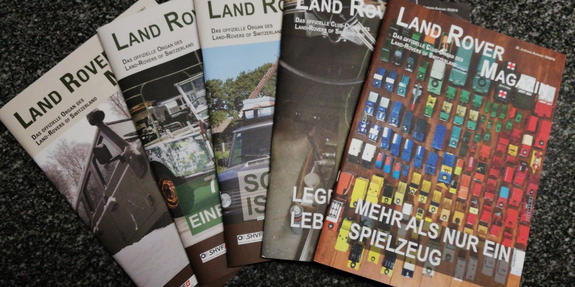 Die fünf von mir gestalteten Ausgaben.